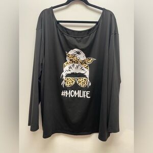 4 for $25 🖤 SHEIN #MomLife Graphic Long Sleeve Top 🖤  - 4X